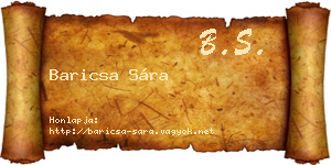 Baricsa Sára névjegykártya