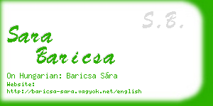sara baricsa business card